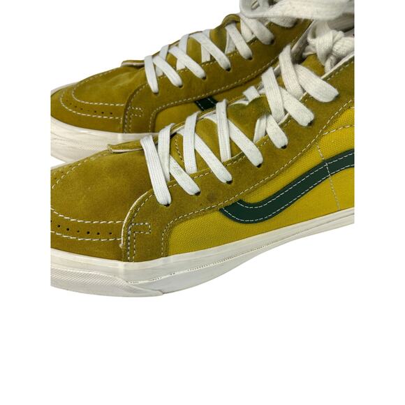 Vans Vault OG Sk8-Hi LX Green Sulphur Canvas Suede Sneaker - Picture 7 of 10